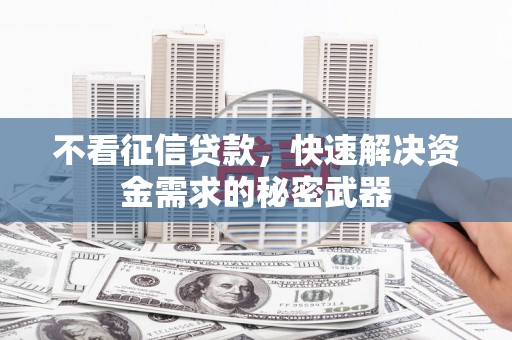 东风不看征信贷款，快速解决资金需求的秘密武器