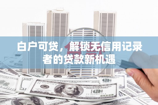 东风白户可贷，解锁无信用记录者的贷款新机遇