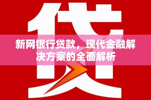 东风新网银行贷款，现代金融解决方案的全面解析