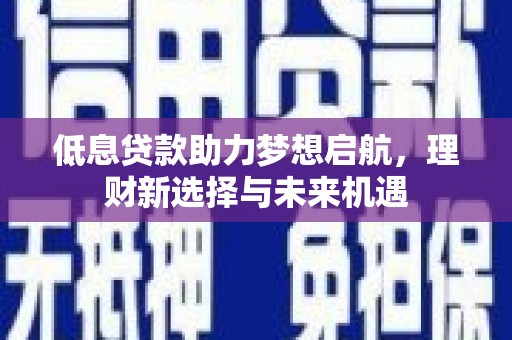 东风低息贷款助力梦想启航，理财新选择与未来机遇