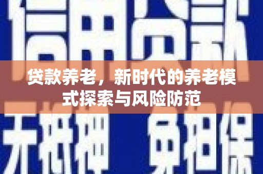 东风贷款养老，新时代的养老模式探索与风险防范